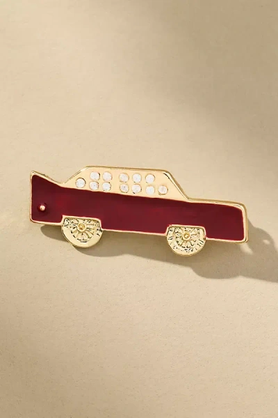 By Anthropologie Enamel Car Brooch In Red