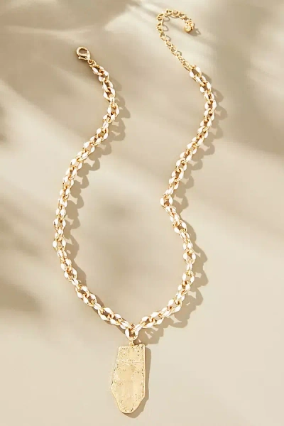 By Anthropologie Enamel Chain Necklace In White