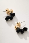 By Anthropologie Enamel-dipped Metal Hoop Earrings In Black