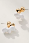 By Anthropologie Enamel-dipped Metal Hoop Earrings In White