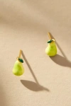 By Anthropologie Enamel Fruit Post Earrings In Green