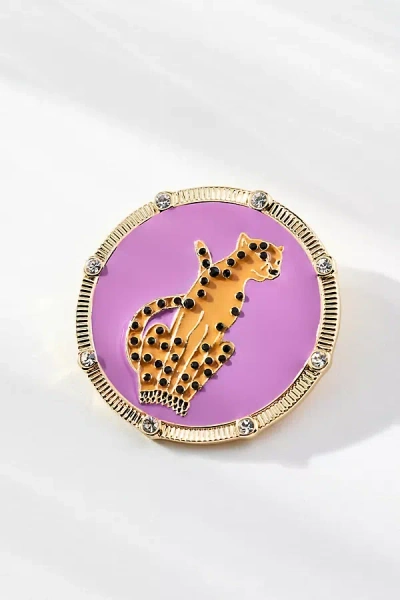 By Anthropologie Enamel Icon Brooch In Purple