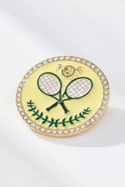By Anthropologie Enamel Icon Brooch In Yellow