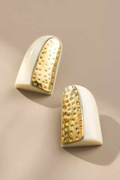 By Anthropologie Enamel Metal Drop Earrings In Gold