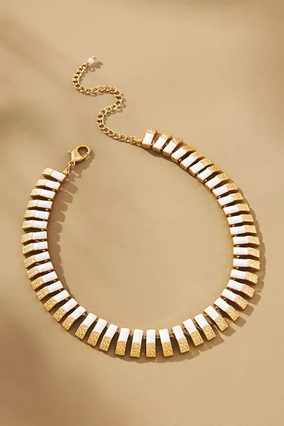 By Anthropologie Enamel Tile Collar Necklace In Gold