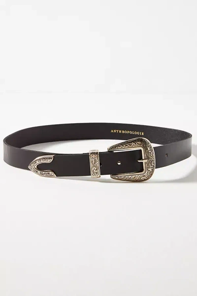 By Anthropologie Engraved Western Belt In Black