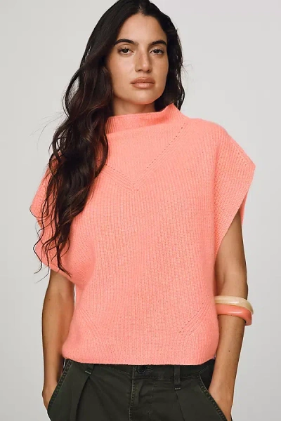 By Anthropologie Enza 100% Cashmere Poncho Sweater Vest In Pink