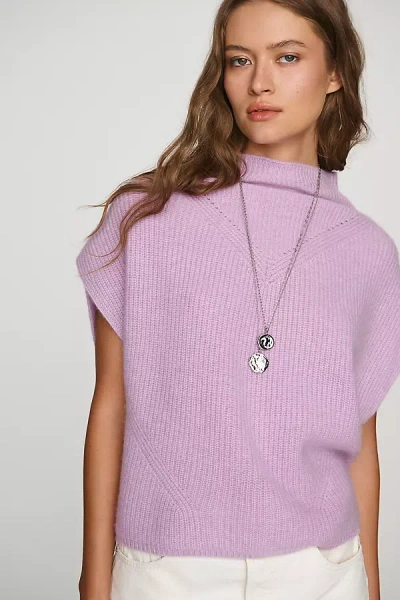 By Anthropologie Enza 100% Cashmere Poncho Sweater Vest In Purple