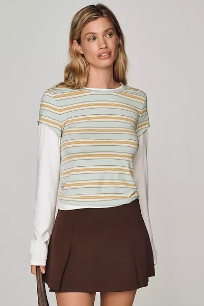 By Anthropologie Evan Long-sleeve Top In Blue