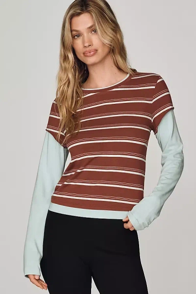 By Anthropologie Evan Long-sleeve Top In Brown