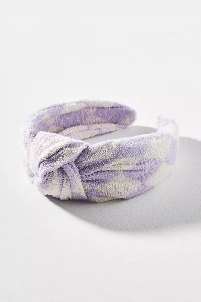 By Anthropologie Everly Argyle Knot Headband In Purple