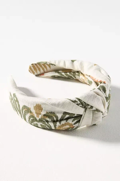 By Anthropologie Everly Boho Knot Headband In Green