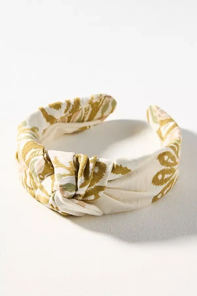 By Anthropologie Everly Boho Knot Headband In Yellow