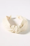 By Anthropologie Everly Denim Knot Headband In Beige
