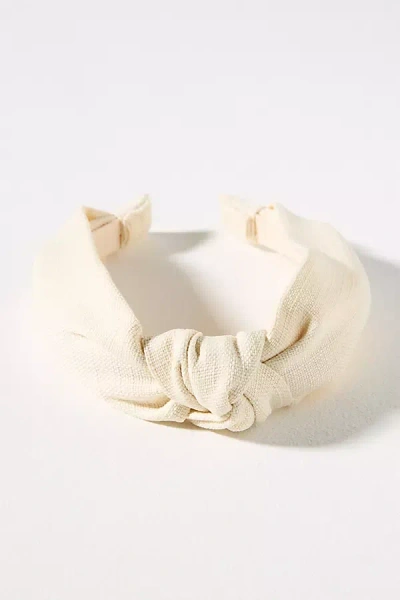 By Anthropologie Everly Denim Knot Headband In Beige