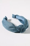 By Anthropologie Everly Denim Knot Headband In Blue