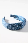 By Anthropologie Everly Dotted Knot Headband In Blue