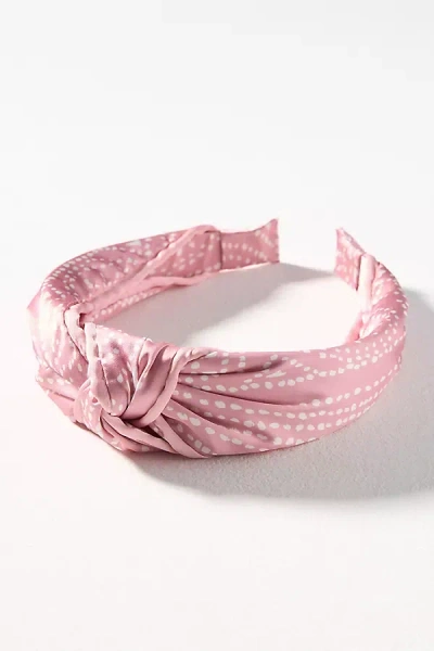 By Anthropologie Everly Dotted Knot Headband In Pink