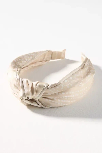 By Anthropologie Everly Dotted Knot Headband In White