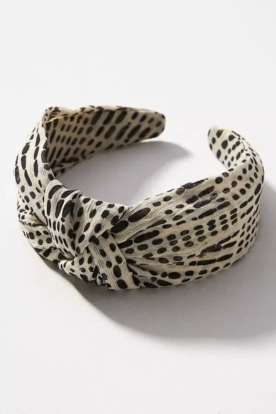 By Anthropologie Everly Dotted Knot Headband In White