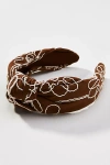 By Anthropologie Everly Embroidered Knot Headband In Brown