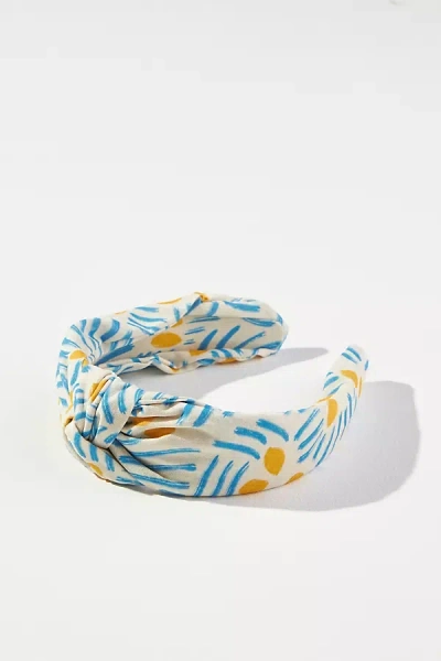 By Anthropologie Everly Lemon Knot Headband In Blue