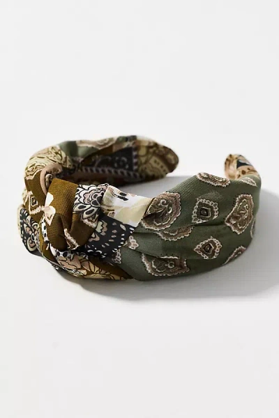 By Anthropologie Everly Paisley Knot Headband In Orange