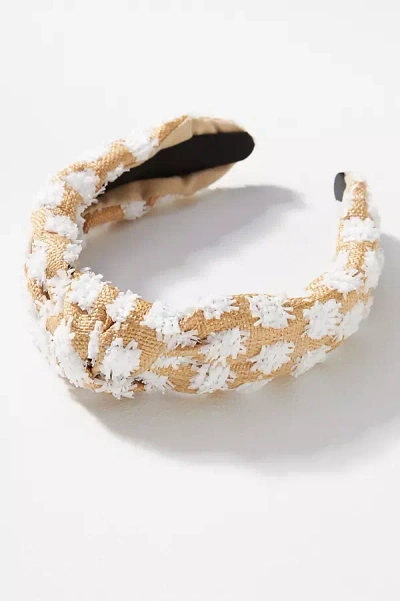 By Anthropologie Everly Raffia Knot Headband In Gold