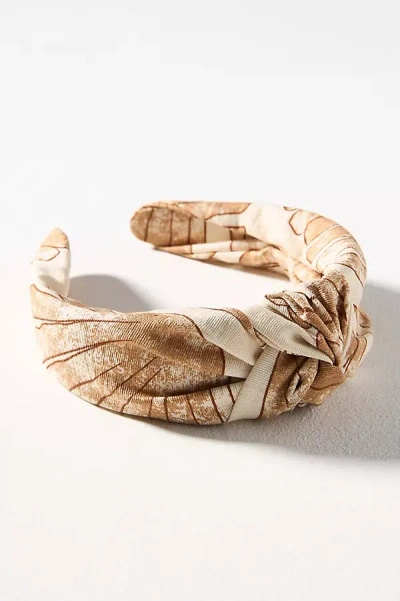 By Anthropologie Everly Shell Knot Headband In Beige