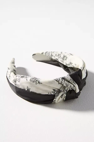 By Anthropologie Everly Toile Knot Headband In Black