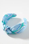 By Anthropologie Everly Vibrant Print Knot Headband In Blue