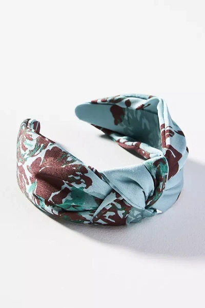 By Anthropologie Everly Watercolor Knot Headband In Mint