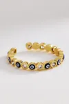 By Anthropologie Evil Eye Adjustable Stacking Ring In Black