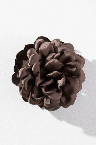 By Anthropologie Fabric Rose Hair Claw Clip In Brown