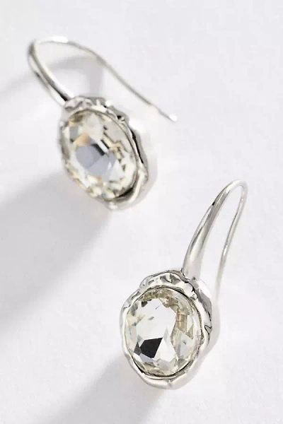 By Anthropologie Faceted Crystal Drop Earrings In Silver