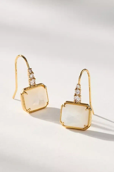 By Anthropologie Faceted Stone Drop Earrings In White