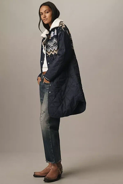 By Anthropologie Fairisle Mix Liner Jacket In Blue