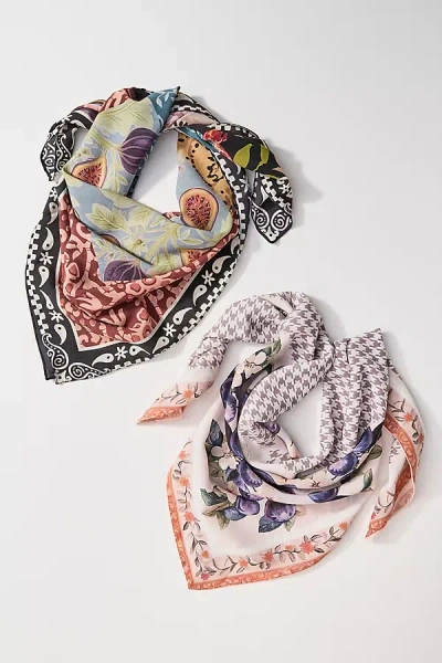 By Anthropologie Fall Fruits Hair Scarves, Set Of 2 In Multi
