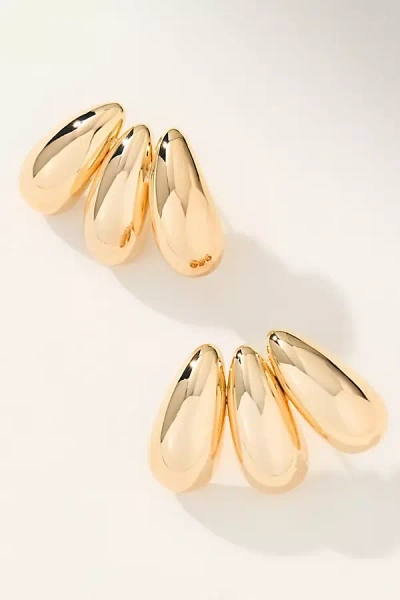 By Anthropologie Fanned Metal Post Earrings In Gold