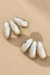 By Anthropologie Fanned Metal Post Earrings In Silver
