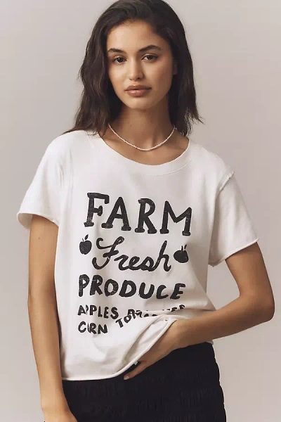 By Anthropologie Farm Fresh Graphic Tee In White