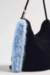 By Anthropologie Faux-fur Beaded Bag Charm In Multi