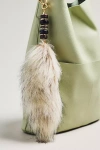 By Anthropologie Faux-fur Beaded Bag Charm In Neutral