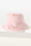 By Anthropologie Faux Fur Bucket Hat In Purple