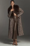 By Anthropologie Faux-fur Collar Wool Blend Coat Jacket In Multi