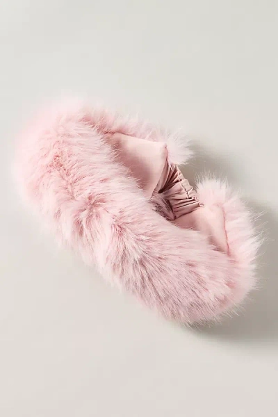By Anthropologie Faux Fur Headband In Pink