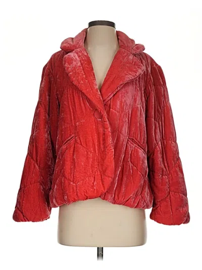 Pre-owned By Anthropologie Faux Fur Jacket In Red