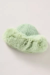 By Anthropologie Faux-fur Knit Cloche Hat In Green