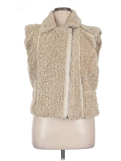 Pre-owned By Anthropologie Faux Fur Vest In White