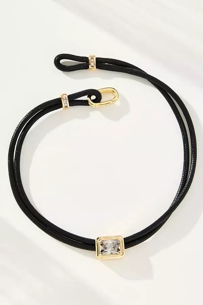 By Anthropologie Faux-leather Cord Necklace In Black